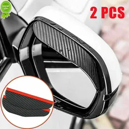 Car 2pcs Car Side Rear View Mirror Rain Eyebrow Visor Carbon Fiber Look Sun Shade Snow Guard Weather Shield Cover Auto Accessories