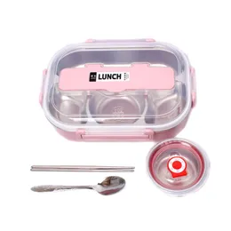 Bento-Boxen, Edelstahl-Lunchbox für Kinder, Lebensmittelaufbewahrung, isolierter Lunchbehälter, japanische Snackbox, Frühstücks-Bento-Box mit Suppentasse, 230515