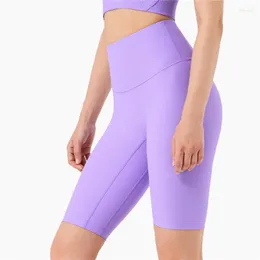 Active Shorts Solid Color High Waist Sport Short Rib Gym Soft Fitness Tight Women Yoga Legging Comprehensive Training Cycling Wear Cloth