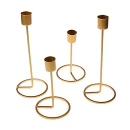 Portacandele Pack Candelabro in ottone dorato Supporto decorativo conico in metallo per matrimonio e G99ACandle