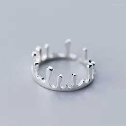 Anelli a grappolo MloveAcc 925 Sterling Silver Droplets Shape Women Ring Crown per Lady Girls Bigiotteria