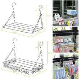 Clipes de organização Aço inoxidável aço de roupas de roupa à prova de vento Roupa de roupas de roupas de toalha de toalha Rack Rack Rack Rack Pin Hook Airer