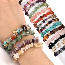 Strand Natural Gem Stone Bracelet Amethyst Irregular Stretch Flices Pesquisas de Bracelets de quartzo pulseiras pulseira de cristal para mulheres