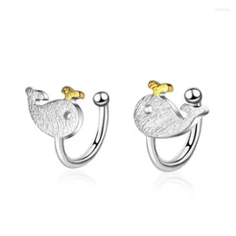 Backs Earrings Sweet Brushed Dolphin Little Whale Ear Clip For Women Trend Creative Jewelry Brincos SAE113