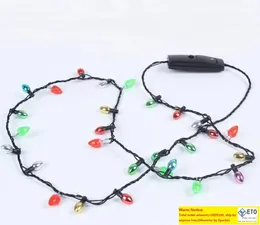 도매 100pcs LED 목걸이 목걸이 깜박이는 구슬로 된 가벼운 장난감 크리스마스 선물 DHL FedEx