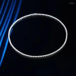 Cadenas tenis 3/4/5mm D color moissanita collar 925 plata esterlina boda colgante para mujeres hombres pasar diamante prueba joyería