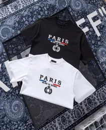 21ss hombres camisetas impresas paris Carta bordado ropa manga corta para hombre camisa etiqueta negro blanco 051423653