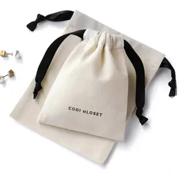 Bolsas de joias bolsas de algodão bolsas de presente de alta qualidade bolsas de jóias de costura 5x7cm2 "x2.75" 7x9cm 11x14cm 15x20cm6x8in maquiagem personalizada saco de poeira 230512