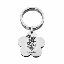 Stainless Steel Keychain For 12 Months Of Flower Festival Gifts Are Optional And Can Be Customized To Any Design Shape