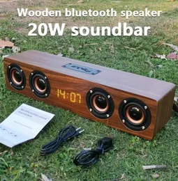 Alto -falantes portáteis TV Wooden TV Home Theater Homeless Column Bluetooth Alarm Clock Regch Subwoofer para Compu9067086