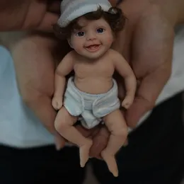 Dockor 6 "Micro Preemie Full Body Silicone Big Eyes Doll" Mason "och" Mila "Livselike Mini Reborn Bady Surprise Children Antistress 230512