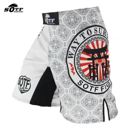 SOTF Белый японский стиль печатный отпечаток свирепой рев боевой фитнес шорты MMA Fight Shorts Tiger Muay Thai Boxing Clothing Preforian259b