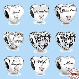 925 charm beads accessories fit pandora charms jewelry Dad mom aunt wife Nan granddaughter ma Bead