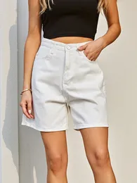 Kvinnors shorts guuzyuviz hög midja denim shorts feminino vår överdimensionerade casual jeans shorts kvinnor vit bred ben korta byxor 230515