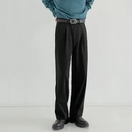 Мужские костюмы для костюмов брюки Осени подряд бизнес-повседневный черный серый корейский стиль свободные брюки для всех матчей Ins Murendy