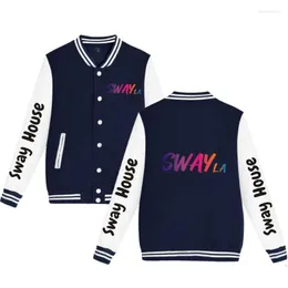 Men's Jackets Sway House Jacket Fashion Logo Internet Celebrity Print Baseball Sweatshirt Coat Men/Women Unisex Hip Hop Warm