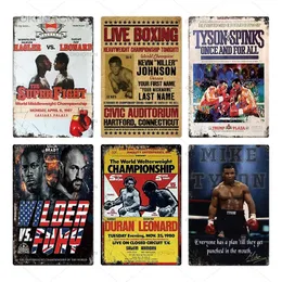 Hisimple Boxing Metal Painting Boxing Star Tin Sign Plaque "The Fight"Bar Pub Club Man Cave Posters Movie Room Room Decor 20x30cm을위한 금속 빈티지 복고풍 벽 장식