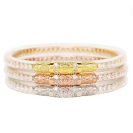 Chain 3PCSSet Crystal Glitter Silicone Armband Sparkling Fashion Jelly Bangles Present Idé för Women Girls 230512