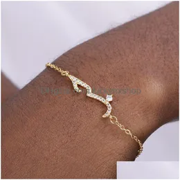 Charm Bracelets Fashion Stainless Steel Gold Bracelet For Women Arabic Islam Boho Jewelry S Hand Chain Statement Christmas Gift Drop Dhrsu