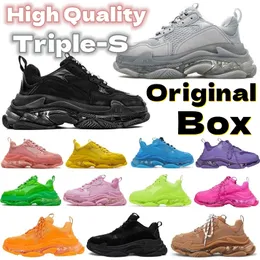 Top Quality Casual Shoes Mens Women Sports Running Jogging Crystal Clear Sole Platform Black Sole Vintage Sneakers Fashion Trainers Eur 36-45