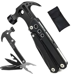 Hammer Multi Tool Cliers متعدد الوظائف 12 في 1 أدوات البقاء على قيد الحياة على أرض التخييم للرجال للرجال DIY Handyman متكامل أداة المطرقة