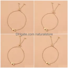 Braccialetti con ciondoli 1 Pz Moda Ragazze Colore oro 26 Az Lettera Nome Cuore Braccialetto Braccialetto Iniziale Alfabeto Charms Catena per donne G Ot6Ll