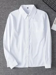 قمصان Zoki White Women Shirt Fashion Long Longed Drudd Under Down Twlar Bluouse Bluouse Bould Butter Button Office Ladies Tops Elegant Tops