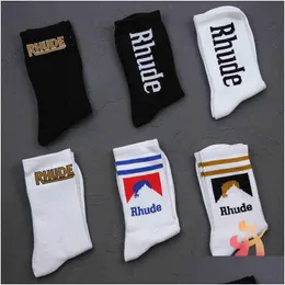 Мужские носки простое письмо высококачественное хлопковое европейское американское уличное тренд мужчины и женщины -пара Parude Intube для приложения доставки Dhkyu
