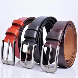 Belts Leather Men's Pin Buckle Belt Casual Versatile Net Red Two Layer Fashion Trendsetter For Jeans Metal