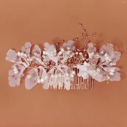 Hair Clips Fabric Lace Flower Comb Bridal Wedding Accessories Luxury Party Birthday Gift For Girls Beautiful Hairpin Jewelry