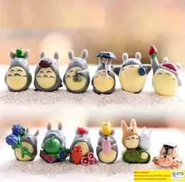 Min granne Totoro Toy Hayao Miyazaki Action Figures Mini Garden PVC Kids Ornament Toys for Boys Girls