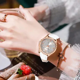 Designeruhren Neue Uhr Studentin Südkorea Einfaches Temperament Mode Retro Leder Wasserdicht Damen Quarz-Batterie