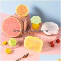 Kitchen Storage Organization 6 Pcs/Set Household Sealing Sile Lid Bowl Stretch Lids With Home Organizer Dust Ers Supplies Drop Del Dh5C0