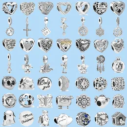 925 Sterling Silver Charms för smycken för pandora pärlor uggla fjäril sköldpadda jord kärlek charms set hänge diy fin