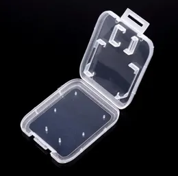 1000pcs/الكثير من الشفافة الواضحة القياسية SD SDHC SDHC Box Holder Case Storage-Box-box لبطاقة SD TF