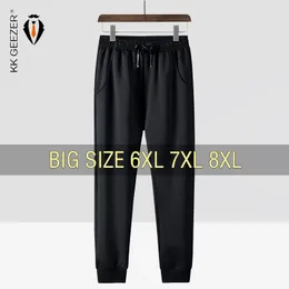 Мужские брюки Мужчина Легкие быстрой сухой сухой 6xl 7xl 8xl черный плюс размер 100% полиэфирные брюки спортивные эластично
