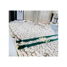 Blankets Modern High Quality Rug Fashion Adt Baby Brand Luxury Designer Casual Letter Pattern Blanket Flannel Throw Drop Delivery Ho Dhlpw