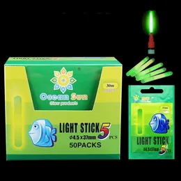 Acessórios de pesca 250pcs 50bags 4,5*37mm/3,0*25mm de pesca química Beclos de luz de brilho de brilho fluorescentes