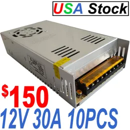 12V 30A Switching Power Supply 110-240 Volt AC/DC 360W Universal Regulated Switching Transformer Adapter Driver for 3D Printer CCTV Radio LED Strips Lights crestech