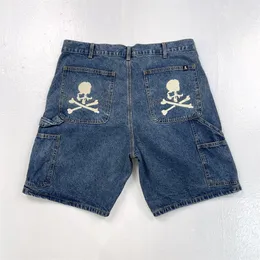 Original MMJ blå shorts män hiphop streetwear casual shorts för män skalle tryckta män shorts trend shorts