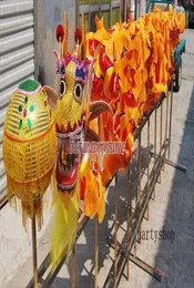 Dragon Costume Yellow Size 6 55m Kid Folk Silk Parad Smart China Mascot Performance Decor Game Sport Ornamen Toy Holiday ChristM2024534