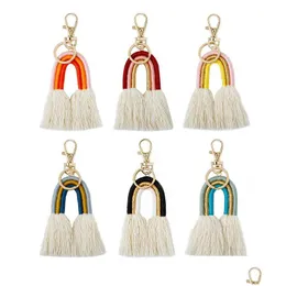 Key Rings Women Handmade Boho Rainbow Tassel Keychain Bag Hangs Gold Holder Fashion Jewelry Gift Will And Sandy 155 R2 Drop Delivery Otflb