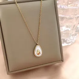 Pendant Necklaces Shell Avocado Choker 18K Gold Plated Whole Stainless Steel Necklace Cute Korean Fashion Neck Jewelry Party Birthday Gift