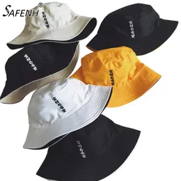 Wide Brim Hats Bucket Summer Double Sided Wear Cap Hip Hop Fisherman Finger Something Embroidery Panama Men Women 230515