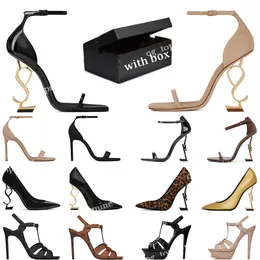 Designer high heels Dress Shoe Women shoes sandals heel fashion Beach Thick bottom Alphabet lady Sandal Leather heel lides 35-42