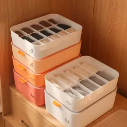 Scatola Organizer Con Coperchio Per Biancheria Intima: Contenitore In Plastica PP Con Scomparti Per Calzini, Reggiseni E Accessori Da Armadio