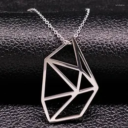 Pendant Necklaces Geometry Stainless Steel For Women Jewerly Silver Color Necklace & Jewelry Accesorios Gargantilha N17927S08