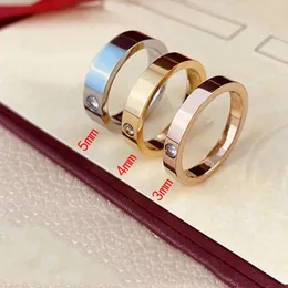 Högkvalitativ kärlek Band Ring Womens Par Designer Diamond Screw Stainless Steel Signature Ring Zircon Jewelry Gifts For Woman Accessories Storlek 5-11
