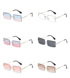 Kareler lens tasarımcı güneş gözlüğü kadın güneş gözlükleri çerçevesiz şeffaf lens unisex sonnenbrille gölgeleri tasarımcı erkekler güneş gözlükleri lunette homme gözlük