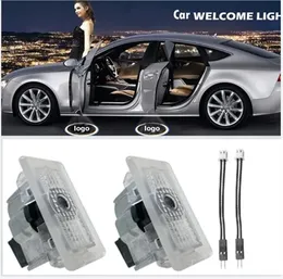 2 pz/lotto luci di benvenuto LED luce per portiera per auto per Tesla modello 3 S X Logo Decor lampada Laser progetto Luces